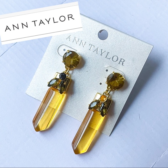ANN TAYLOR Citrine & Gemstone Dangle Earrings - Picture 1 of 3